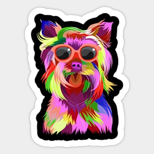 Yorkshire Terrier Funny Yorkie Pop Art Popart Dog Sticker